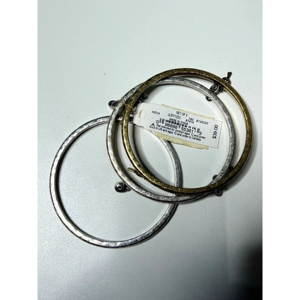 Lucky brand bangle silver gold lock key
